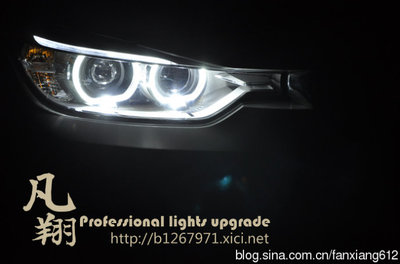 宝马320I进取型卤素大灯改装升级原厂全新氙气LED天使眼大灯完美编 氙气灯和卤素灯的区别
