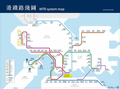 香港铁路及地铁交通线路图介绍 香港地铁线路图高清