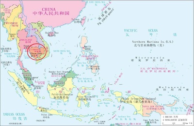 东南亚地图中文版 柬埔寨地图中文版