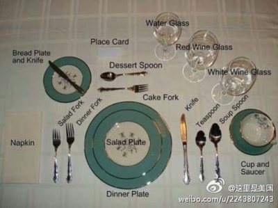 一张图告诉你西餐餐具摆放方法和西餐礼仪 西餐的餐具摆放