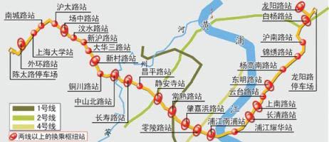 上海地铁7号线美食地图 上海地图地铁2号线