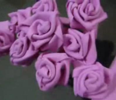 .纸玫瑰花的折法 海绵纸玫瑰花的折法