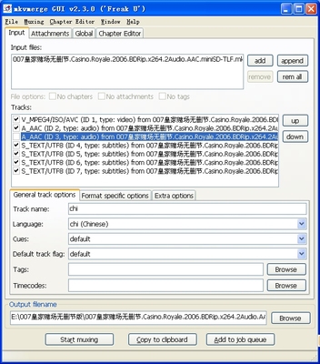 【教程】MkvmergeGUI2.3编辑MKV文件图文教程 mkvmerge gui中文