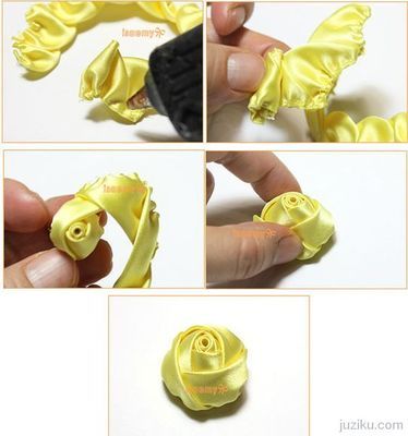 韩网上找到的diy缎带玫瑰花苞教程-超美哦 缎带玫瑰花苞