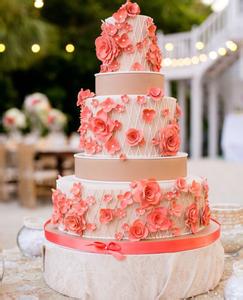 粉色翻糖蛋糕 【婚礼翻糖蛋糕――粉色渐变蛋糕】献给我最爱的姑娘