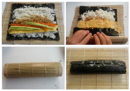 弹牙 精确称量打造粒粒分明香糯弹牙的寿司饭――肉松寿司（附寿司醋制