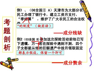 病句成分残缺或赘余 高考辨析并修改病句㈢成分残缺或赘余