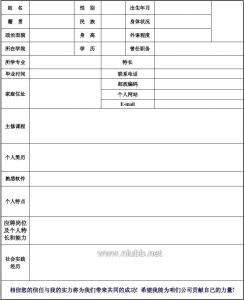 大学生个人简历表格 大学生个人简历表格免费下载