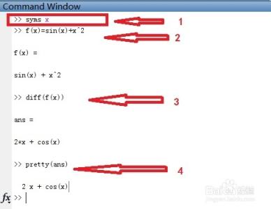 matlab 求导函数 MATLAB 函数求导 用法以及实例