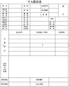 英文简历模板表格 企业管理专业英文简历表格模板