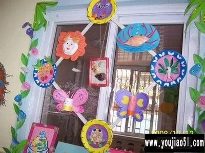 幼儿园教师手工作品展 门窗装饰图片 幼儿手工作品展