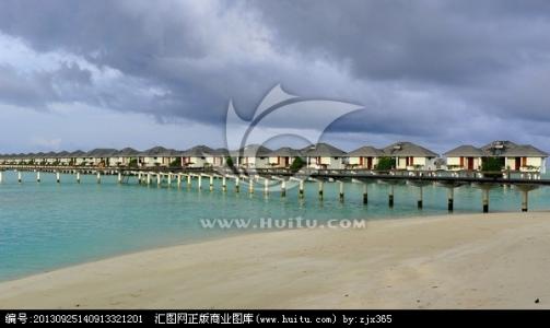 马尔代夫水上木屋 马尔代夫水上木屋全景图风景图片