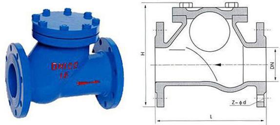 旋启式止回阀结构图 止回阀 止回阀-信息简介，止回阀-结构