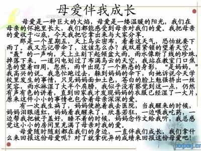 母亲伴我成长的作文 母亲伴我成长作文600字