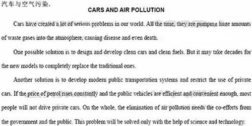 空气污染英语作文120字 关于空气污染的英语作文