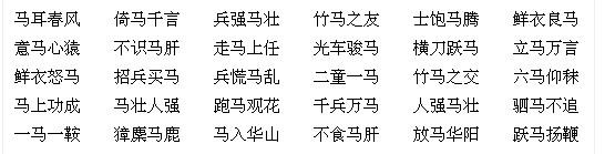 关于马的成语和解释 含有马字的成语及解释