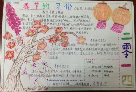 2014马年春节手抄报资料――春节习俗故事