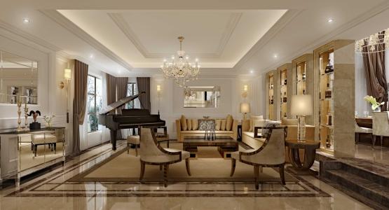 别墅空间设计 欧式风格客厅设计