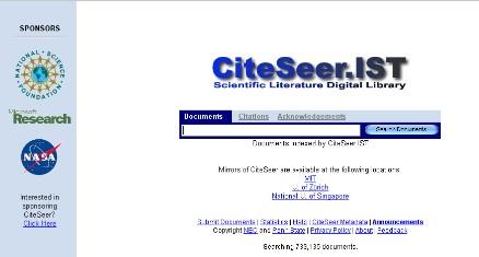 citeseer CiteSeer CiteSeer-CiteSeer简介，CiteSeer-CiteSeer的索引原理