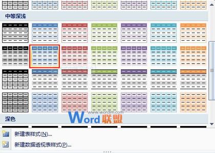 ppt表格样式套用 套用Excel2007表格样式进行数据汇总