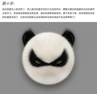 大熊猫毛绒玩具 PS绘制毛绒绒的熊猫头像技巧