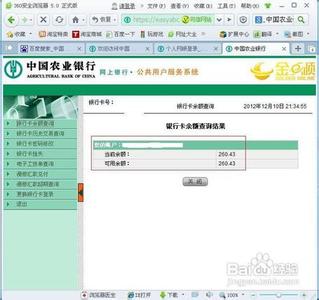 中国农业银行余额查询 网上怎么查银行卡余额