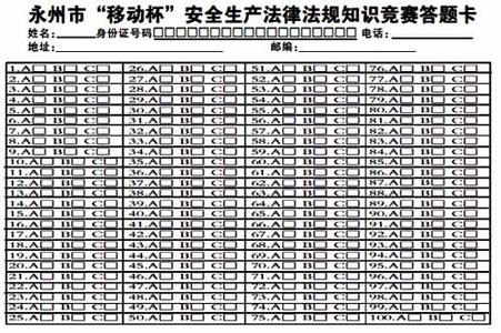 法律法规知识竞赛题库 2015年安全法律法规知识竞赛试题（附答案）