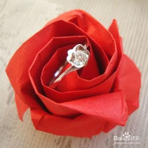 手工玫瑰花折纸方法 手工折纸 [12]玫瑰花的折法 精