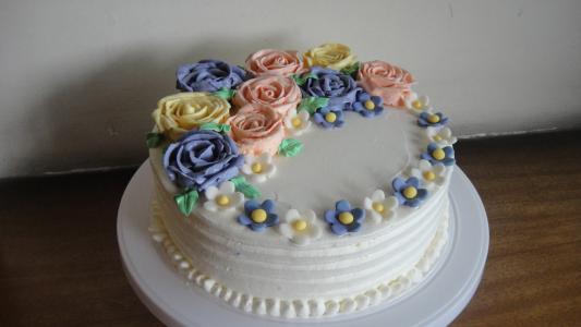 奶油霜裱花蛋糕 【第一个奶油霜裱花蛋糕】儿子生日快乐