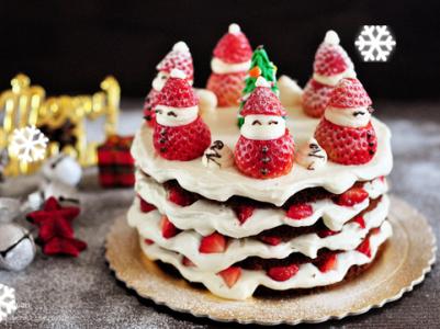 圣诞裸蛋糕 圣诞雪人裸蛋糕