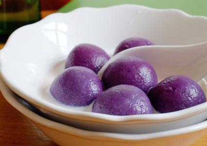 水晶紫薯汤圆 紫薯汤圆