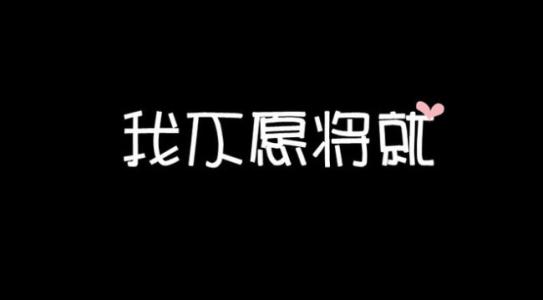 我不愿意将就 生命只有一次，我不愿意将就