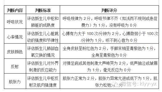 新生儿复苏操作评分表 新生儿健康指数评分表