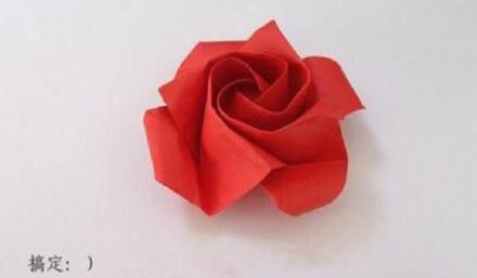 最简单折纸玫瑰花图解 简单的玫瑰花折法图解(3)