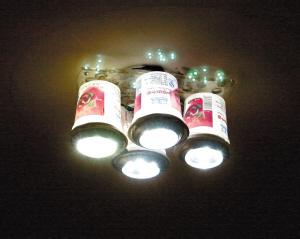 易拉罐手工diy 易拉罐环手工制作DIY的创意台灯