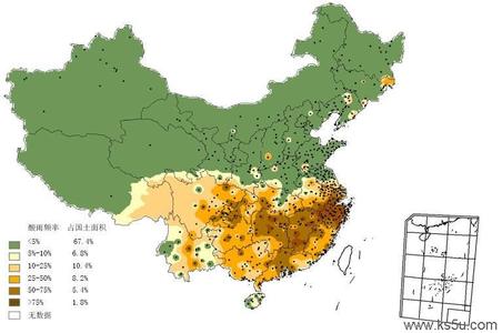 中国三大酸雨区 我国三大酸雨区