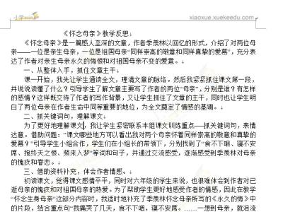 怀念母亲的教学反思 怀念母亲教学反思