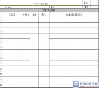 个人工作计划模板 银行个人工作计划模板