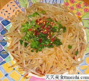 绿豆芽拌粉丝 干丝拌绿豆芽