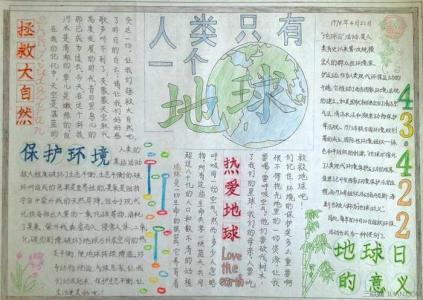 世界地球日黑板报资料 2015年世界地球日手抄报黑板报内容资料（附图）