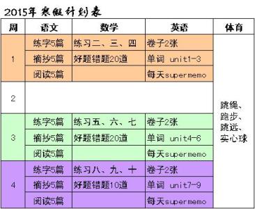 如何制定寒假计划小学 如何制定寒假计划