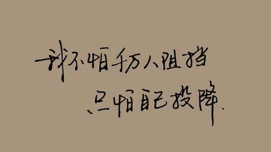 只怕自己投降什么意思 我不怕千万人阻挡 只怕自己投降