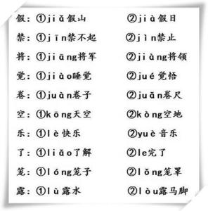 小学语文多音字汇总 高考语文120个多音字汇总(3)