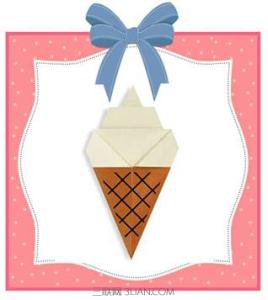 折纸冰淇淋 冰淇淋怎么折_冰淇淋折纸方法