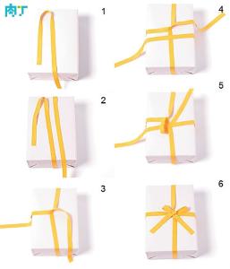 圆筒形礼物包装方法 礼物包装的十字形系法