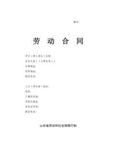 广东省劳动合同标准版 劳动合同样本（标准版）(2)