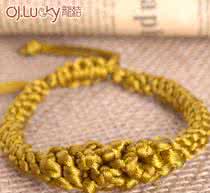 手工编织带珠子的手链 DIY金色珠子编织手链方法