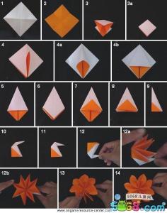 六瓣花折纸花步骤图解 八瓣花折纸步骤图