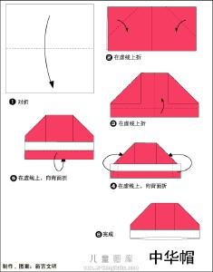 简单帽子折纸步骤图 帽子折纸步骤图