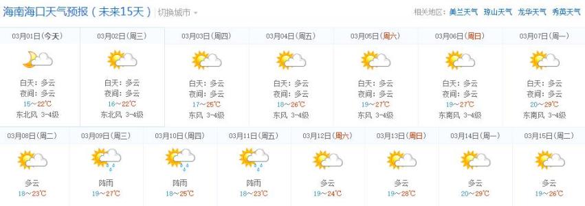 海口天气预报一周/10天/15天/30天_海口天气预报查询